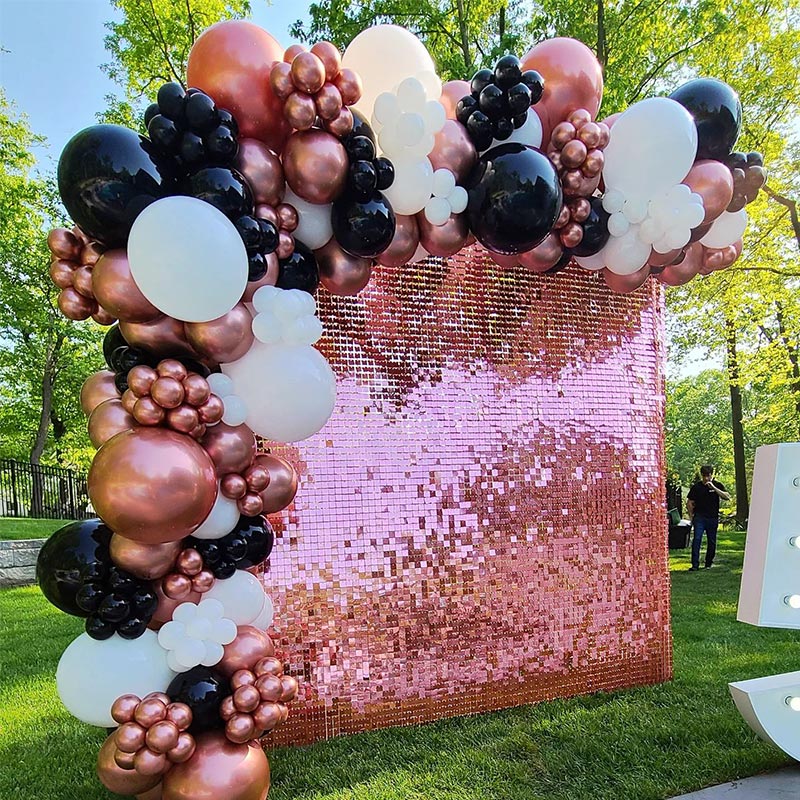 Lofaris Rose Pink Shimmer Wall Panels For Birthday Party Decorations