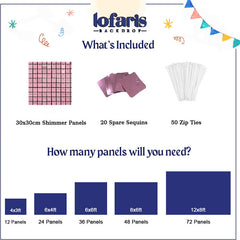Lofaris Rose Pink Shimmer Wall Panels For Birthday Party Decorations