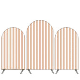 Lofaris Pink White Stripes Theme Happy Birthday Arch Backdrop Kit