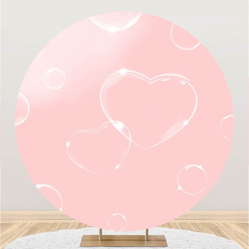 Lofaris Pink With Love Round Birthday Party Decoration Backdrop