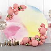 Lofaris Pink Yellow Graffiti Circle Happy Birthday Backdrop