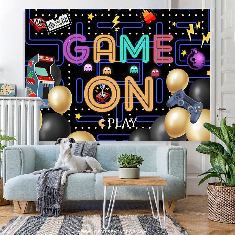 Lofaris Plenty Games Balloons Happy Birthday Backdrop