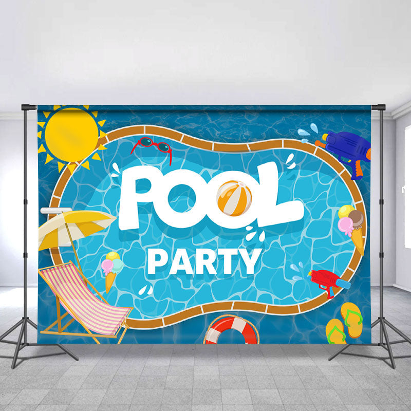 Lofaris Pool Party Swimming Water Wave Baby Shower Background