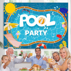 Lofaris Pool Party Swimming Water Wave Baby Shower Background