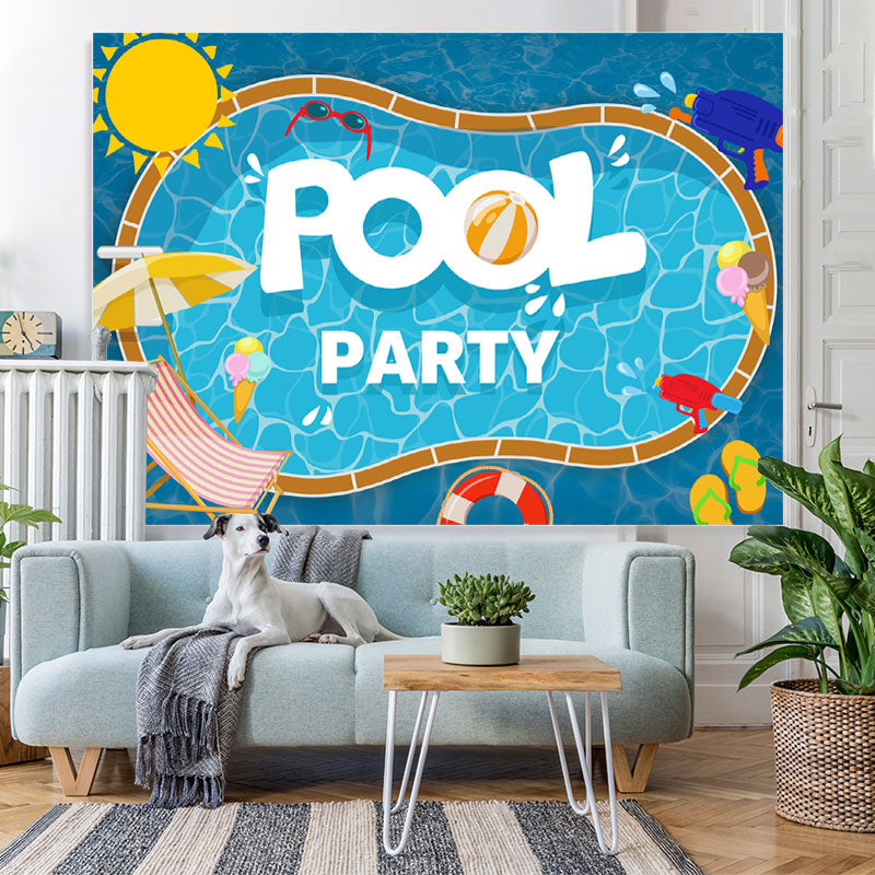 Lofaris Pool Party Swimming Water Wave Baby Shower Background