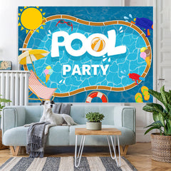 Lofaris Pool Party Swimming Water Wave Baby Shower Background