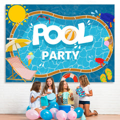 Lofaris Pool Party Swimming Water Wave Baby Shower Background
