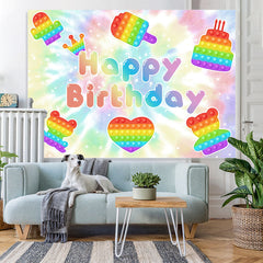 Lofaris Pop It Glitter Bokeh Happy Birthday Backdrop For Kids