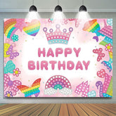 Lofaris Pop It Little Pattern Pink Happy Birthday Backdrop