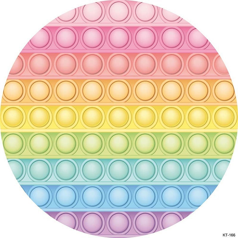 Lofaris Pop It Toy Colorful Fidget Round Backdrops for Birthday
