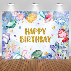 Lofaris Precious Gems Glitter Cold Blue Boy Birthday Backdrop