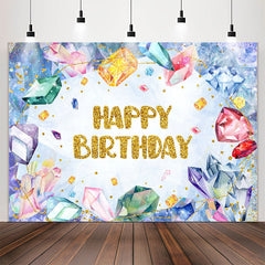 Lofaris Precious Gems Glitter Cold Blue Boy Birthday Backdrop