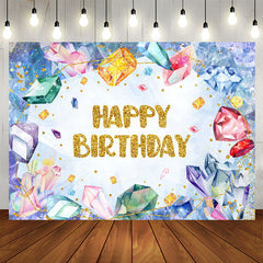 Lofaris Precious Gems Glitter Cold Blue Boy Birthday Backdrop