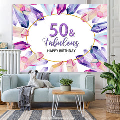 Lofaris Pretty Crystal 50 And Fabulous Happy Birthday Backdrop