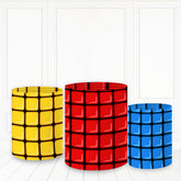 Lofaris Primary Color Squares Pillar Wrap Red Yellow Blue Plinth Cover