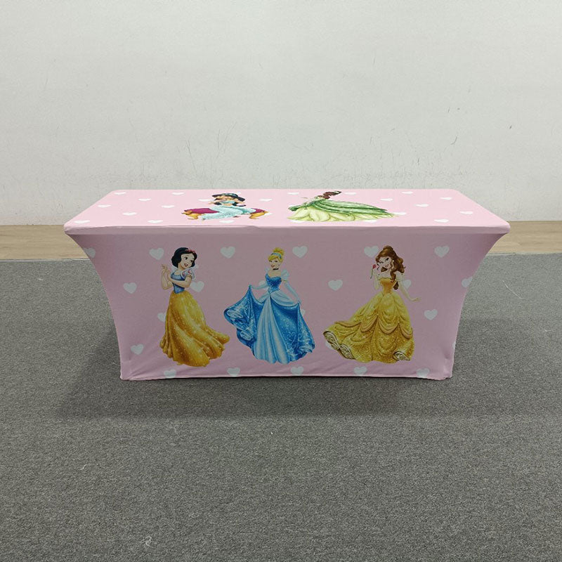 Lofaris Princess Pink 4 Sides Party Stretch Fit Table Cover