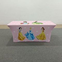 Lofaris Princess Pink 4 Sides Party Stretch Fit Table Cover