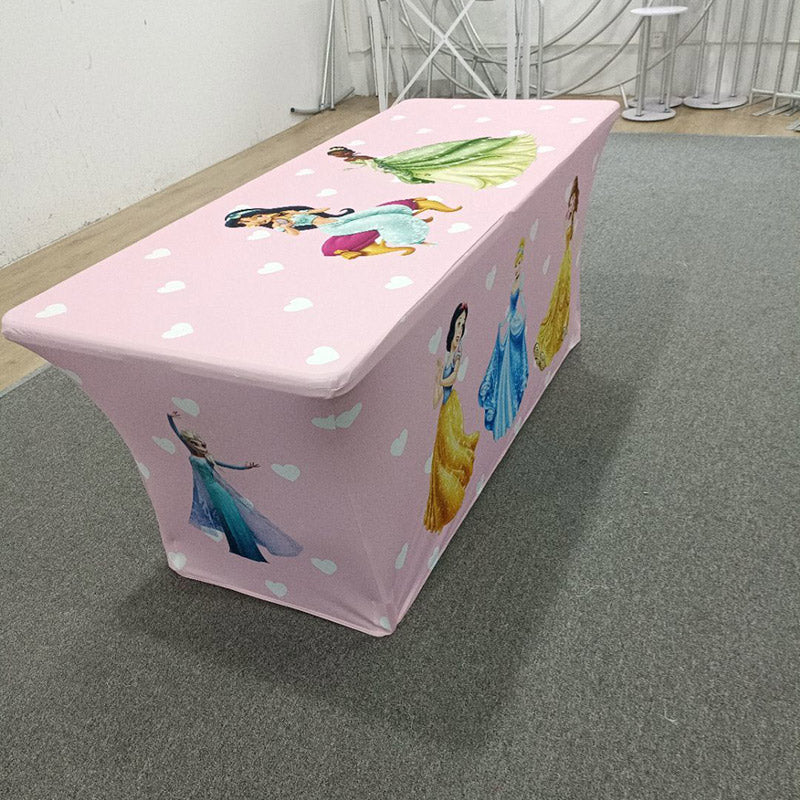 Lofaris Princess Pink 4 Sides Party Stretch Fit Table Cover
