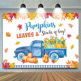 Lofaris Pumpkin Leaves Trucks Photo Backdrop for Party