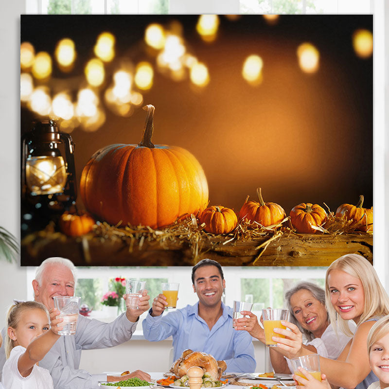 Lofaris Pumpkin Warm Light Bokeh Photoshoot Backdrop