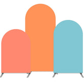 Lofaris Pure Color Arched Backdrop Set Double Sided Tension Fabric Cover