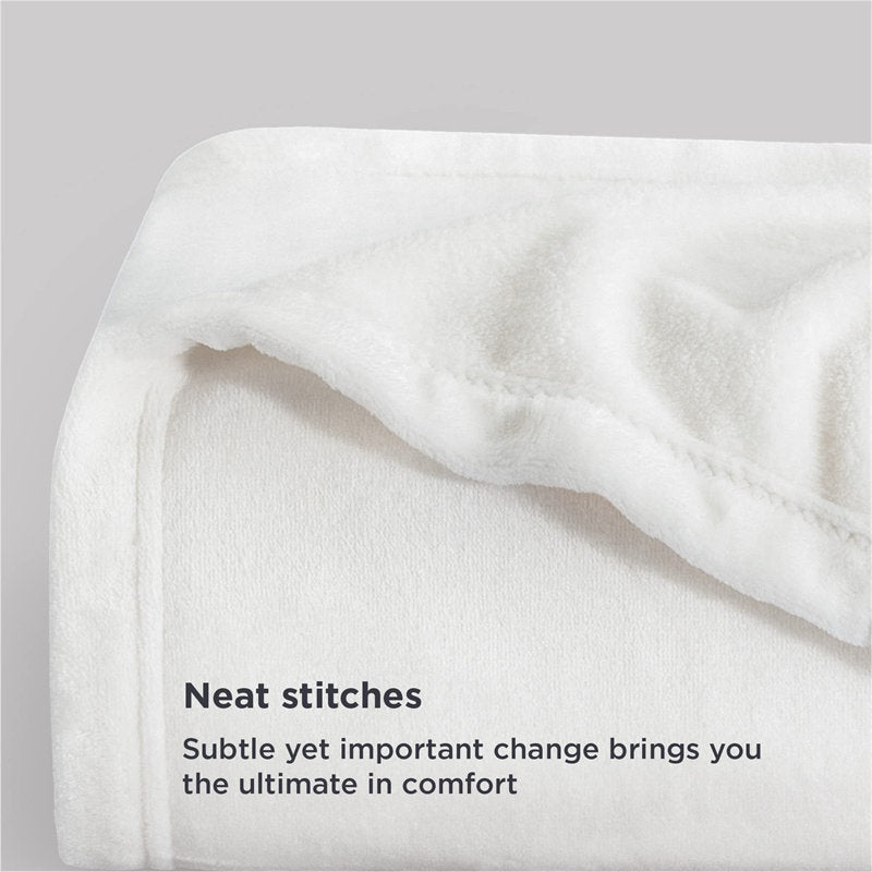 Lofaris Pure White Fleece 300GSM Bed Couch Throw Blanket For Kids