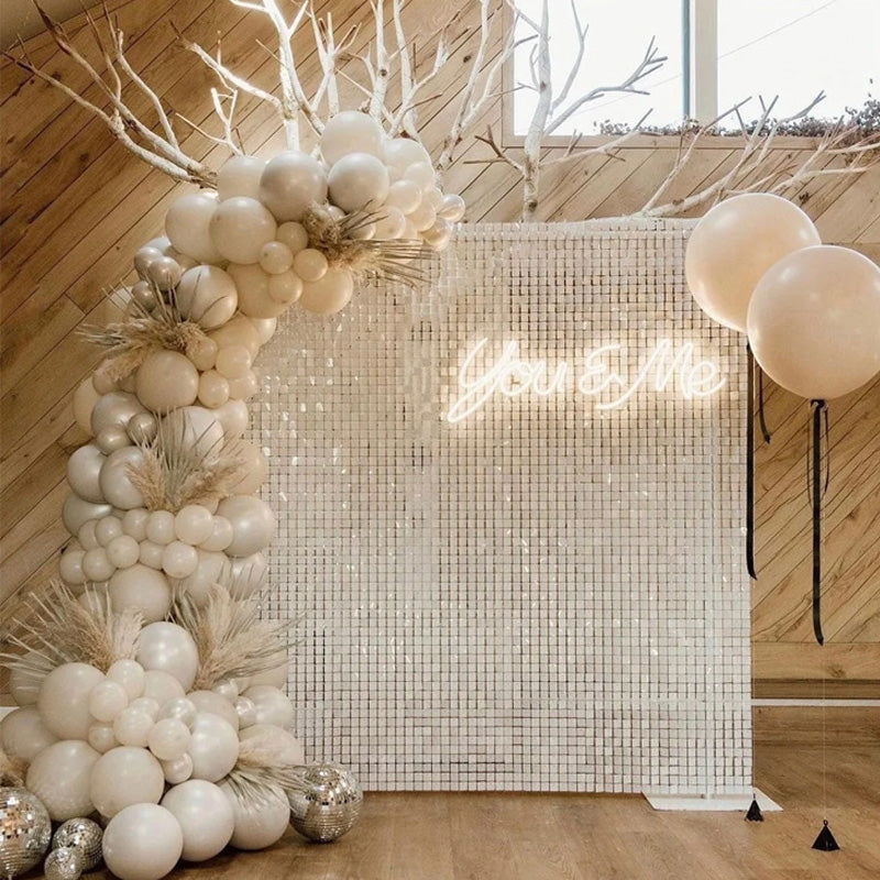 Lofaris Pure White Shimmer Wall Panels For Birthday Decorations