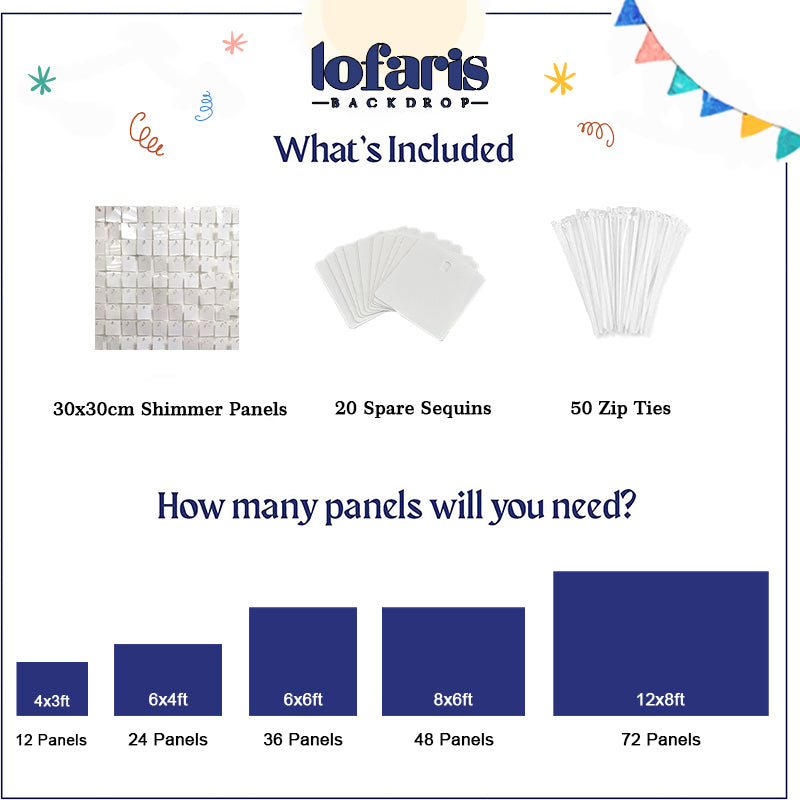 Lofaris Pure White Shimmer Wall Panels For Birthday Decorations