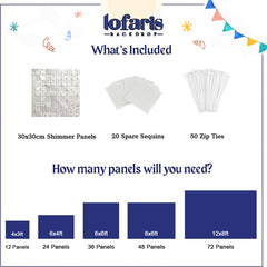 Lofaris Pure White Shimmer Wall Panels For Birthday Decorations