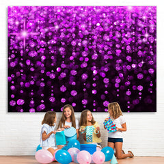 Lofaris Purple And Black Glitter Birthday Backdrop For Girl