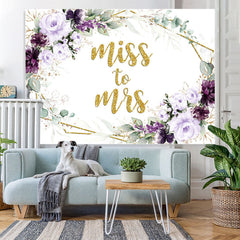 Lofaris Purple And Glitter Floral Miss To Ms Wedding Backdrop