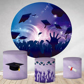 Lofaris Purple Bokeh Round Happy Graduation Party Backdrop Kit