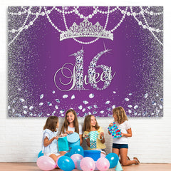 Lofaris Purple Bokeh Sweet 16 Birhtday Backdrop Princess Girl