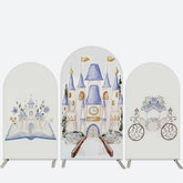 Lofaris Purple Castle Fairytale Girl Birthday Arch Backdrop Kit