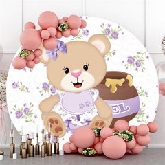 Round Teddy With Gifts Themed Valentines Day Backdrop
