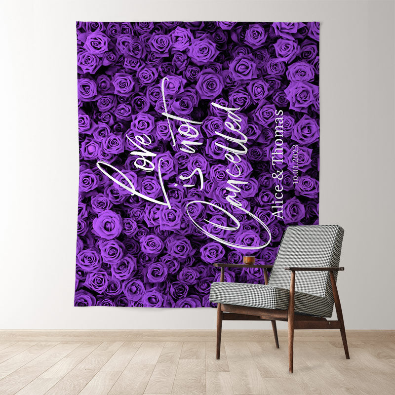 Lofaris Purple Roses Romantic Flower Wall Wedding Backdrop