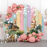 Lofaris Rabbit Colored Board Plant Round Birthday Backdrop