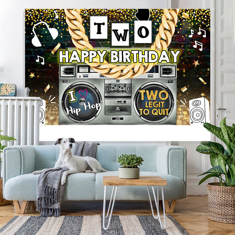 Lofaris Radio And Golden Chain Hip Hop 2th birthday Backdrop