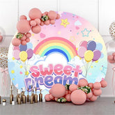 Lofaris Rainbow And Ballon Round Sweet Dream Birthday Backdrop