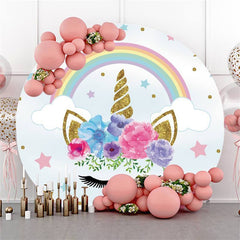 Gold Glitter Round Chrismas And New Year Party Backdrop