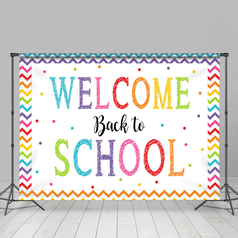 Lofaris Rainbow Color Stripes Welcome Back To School Backdrop
