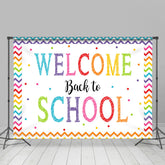 Lofaris Rainbow Color Stripes Welcome Back To School Backdrop