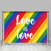 Lofaris Rainbow Colorful Love Is Valentines Backdrop