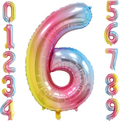 Lofaris Rainbow DIY Number Balloons 40 inch Party Decoration
