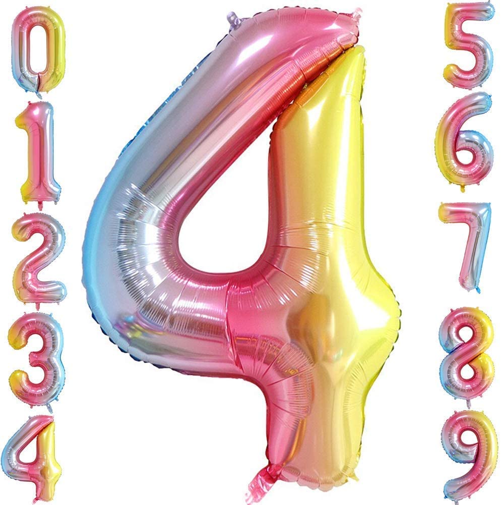 Lofaris Rainbow DIY Number Balloons 40 inch Party Decoration