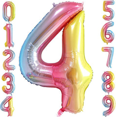 Lofaris Rainbow DIY Number Balloons 40 inch Party Decoration