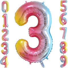 Lofaris Rainbow DIY Number Balloons 40 inch Party Decoration