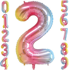 Lofaris Rainbow DIY Number Balloons 40 inch Party Decoration