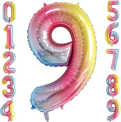 Lofaris Rainbow DIY Number Balloons 40 inch Party Decoration