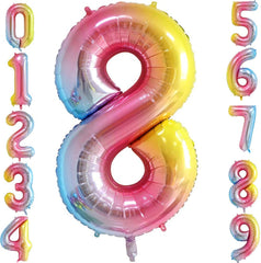 Lofaris Rainbow DIY Number Balloons 40 inch Party Decoration